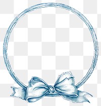 PNG  Circle frame of ribbon drawing sketch blue.