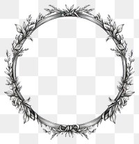 PNG Circle frame with ribbon sketch white background monochrome.
