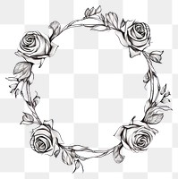 PNG Roses flower drawing sketch pattern.