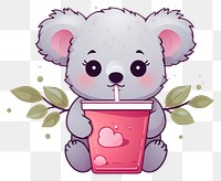 PNG Koala cute pink background illustration.