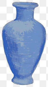 PNG Illustration of a vase blue porcelain pottery urn.