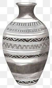 PNG Illustration of a vase pottery urn white background.