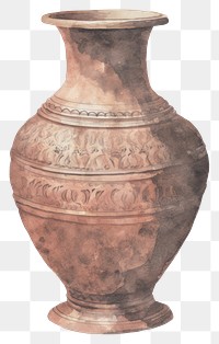 PNG Illustration of a vase pottery urn jar.