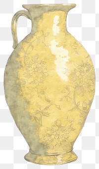 PNG Illustration of a vase yellow pottery jug jar.