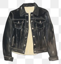 PNG Illustration of a clothes jacket black white background.