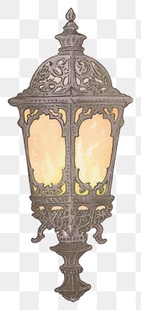 PNG Illustration of a lamp white background architecture illuminated.