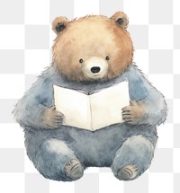 PNG  Bear children book illustration watercolor. AI generated Image by rawpixel.