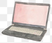 PNG Illustration of laptop computer screen white background.
