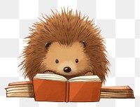 PNG  Book porcupine reading children book. AI generated Image by rawpixel.