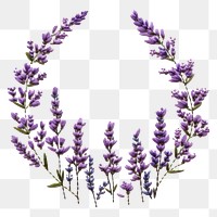 PNG Embroidery floral frame Lavender lavender