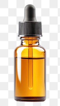 PNG  Dropper bottle amber perfume white background.