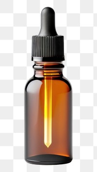 PNG Dropper bottle amber perfume white background.