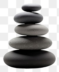 PNG Black stacked stone zen pebble.