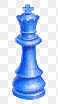 PNG  Drawing king chess piece game blue creativity.