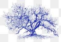 PNG  PNG  Drawing spring tree sketch plant blue.