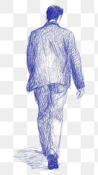 PNG  Drawing man walking sketch adult illustrated.