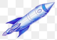 PNG  Drawing rocket missile sketch blue.