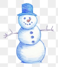 PNG  Drawing snowman sketch winter white.
