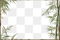 PNG  Realistic vintage drawing of bamboo border backgrounds plant frame.