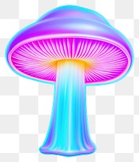 PNG  Surrealistic painting of neon mushroom fungus agaric purple.