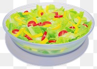 PNG  Surrealistic painting of salad food bowl vegetable.