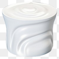 PNG  Surrealistic painting of yogurt porcelain white cup.