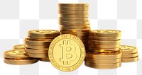 PNG  Bitcoin money gold white background. AI generated Image by rawpixel.