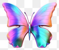 PNG Butterfly icon iridescent animal insect purple.