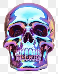 PNG  Skull iridescent white background tomography biology.