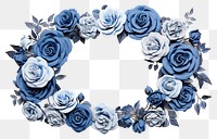 PNG Frame floral blue roses flower plant white background.
