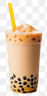 PNG  Bubble tea drink white background refreshment. AI generated Image by rawpixel.