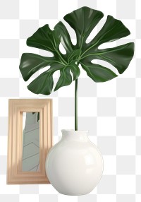 PNG  Houseplant leaf vase decoration. AI generated Image by rawpixel.