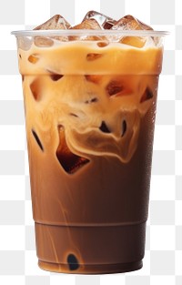 PNG Iced Americano coffee in takeaway cup drink white background refreshment