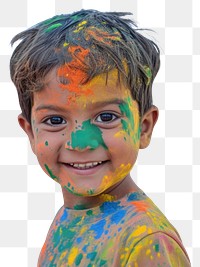 PNG  Festival holi portrait smile. AI generated Image by rawpixel.