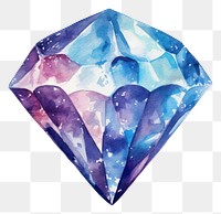 PNG  Diamond in Watercolor style gemstone jewelry white background.