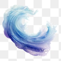 PNG  Wave in Watercolor style galaxy water white background.