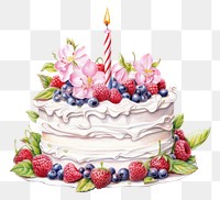 PNG Birthday cake blueberry birthday dessert. AI generated Image by rawpixel.