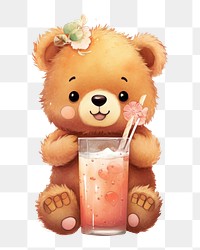 PNG Bear cartoon glass cute. AI generated Image by rawpixel.