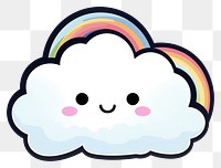 PNG  Cloud wihte rainbow cloud white background creativity. AI generated Image by rawpixel.