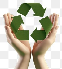 PNG Hand holding recycle icon shape green environmentalist.