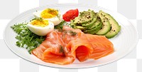 PNG  Seafood plate egg prosciutto. AI generated Image by rawpixel.