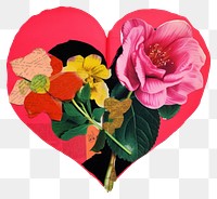 PNG Heart with flower blossom petal plant.