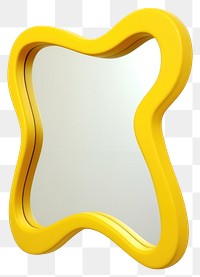 PNG Yellow squiggle mirror for wall white background accessories simplicity.