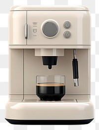 PNG A beige minimal beige coffee machine appliance cup coffeemaker.