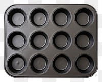 PNG A black muffin pan chocolate dessert food.