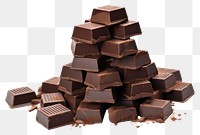 PNG Dark chocolate blocks and bieces dessert fudge food.