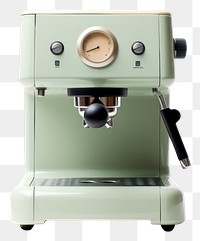 PNG A green minimal beige coffee machine white background coffeemaker technology.