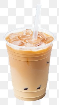PNG A plastic disposable ice caramel macchiato coffee glass drink cup white background.