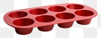 PNG A red muffin pan food white background freshness.