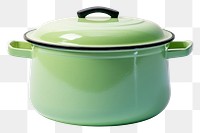 PNG A retro green dutch oven pot appliance cookware white background.